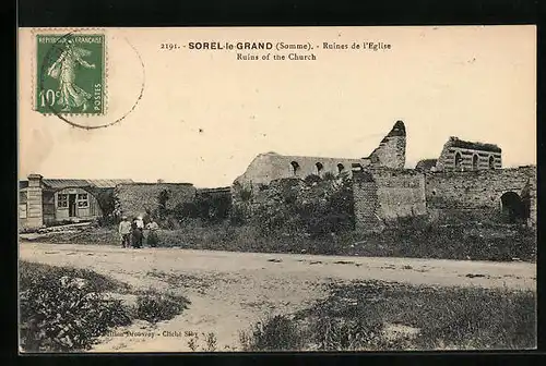 AK Sorel-le-Grand, Ruines de l`Eglise