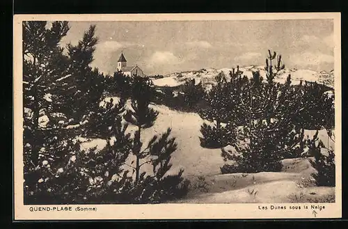 AK Quend-Plage, Les Dunes sous la Neige