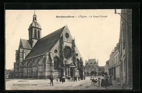 AK Harbonnières, L`Eglise, Le Grand Portail