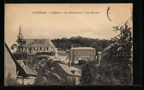 AK L`Étoile, L`Eglise, Le Monument, La Mairie