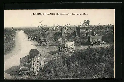 AK Lihons-en-Santerre, La Rue du Bois