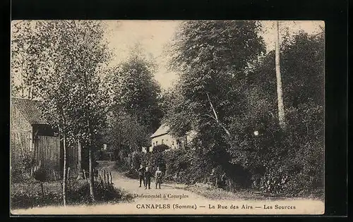 AK Canaples, La Rue des Aires, Les Sources
