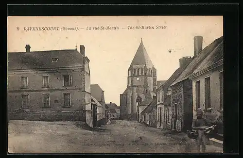 AK Davenescourt, La rue Saint-Martin