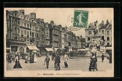 AK Abbeville, Place de l`Amiral Courbet