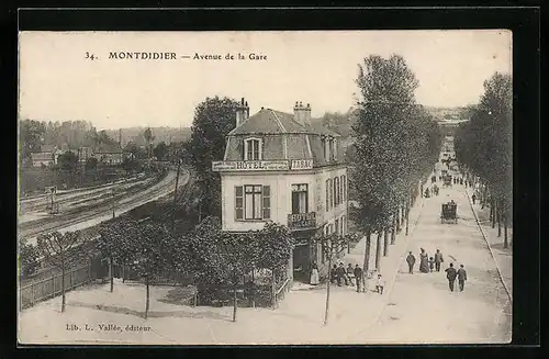 AK Montdidier, Avenue de la Gare et l`Hotel de la Gare