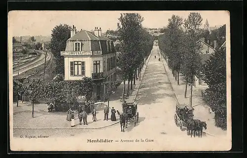 AK Montdidier, Avenue de la Gare et l`Hotel de la Gare