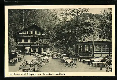 AK St. Johann /Pongau, Gasthaus und Eingang zur Liechtensteinklamm