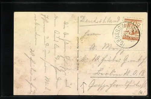 AK Grossgmain, Ortsansicht aus der Vogelschau