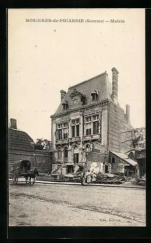 AK Rosieres-de-Picardie, Mairie, Ruine