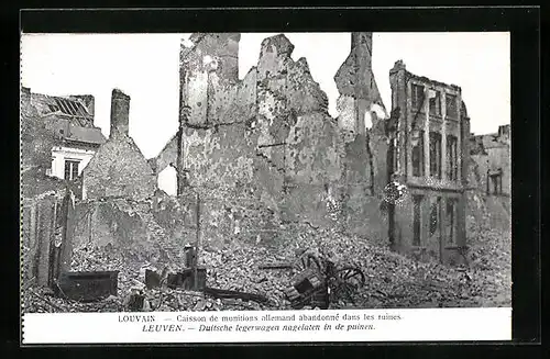 AK Louvain, Caisson de munitions allemand abandonneé dans les ruines