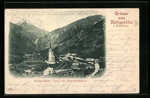 AK Heiligenblut, Totale mit Ruperti-Häuser
