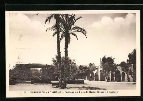 AK Marrakech, Le Gueliz, Pavillons du Djnan-El-Hartsi, Kiosque à Musique