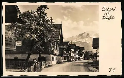 AK Farchant in Obb., Häuser an der Hauptstrasse