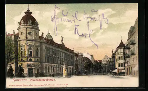 AK Konstanz, Partie vor dem Reichspostgebäude