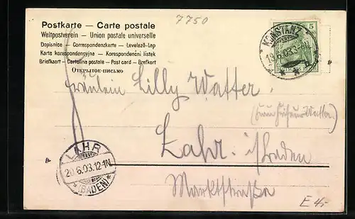 AK Konstanz, Partie vor dem Reichspostgebäude