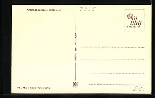 AK Ochsenhausen im Rottumtal, Generalansicht der Stadt