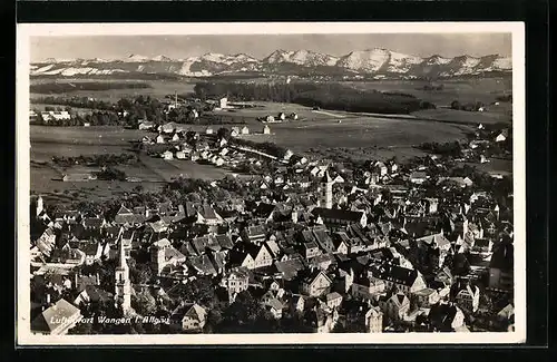 AK Wangen im Allgäu, Fliegeraufnahme der gesamten Stadt