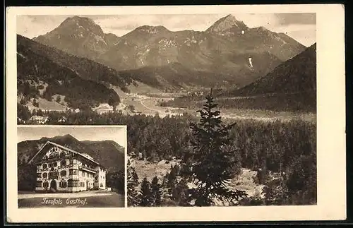 AK Neuhaus b. Schliersee, Terofals Gasthof, Talpanorama mit Breitenstein und Wendelstein