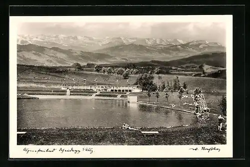 AK Scheidegg i. Allgäu, Gäste im Alpenfreibad