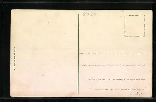 Lithographie Starnberg, Landkarte des Starnberger See mit angrenzenden Orten, Seeshaupt, Bernried und Tutzing