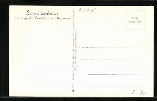 AK Schwärzenbach, in der originellen Gaststube der Gaststätte am Tegernsee