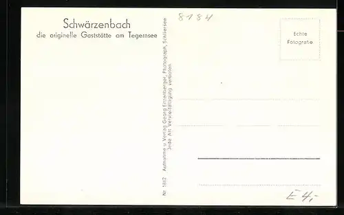 AK Schwärzenbach am Tegernsee, die originelle Gaststätte, in der Gaststube