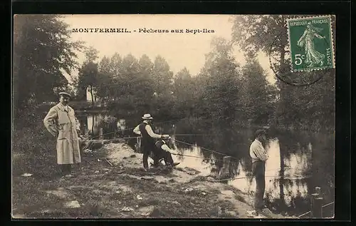 AK Montfermeil, Pecheurs aux Sept-Iles, Männer beim Angeln