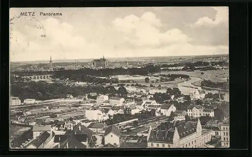 AK Metz, Panoramablick aus der Vogelschau