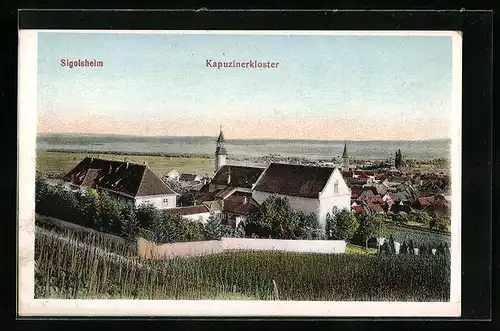 AK Sigolsheim, Gesamtansicht mit Kapuzinerkloster