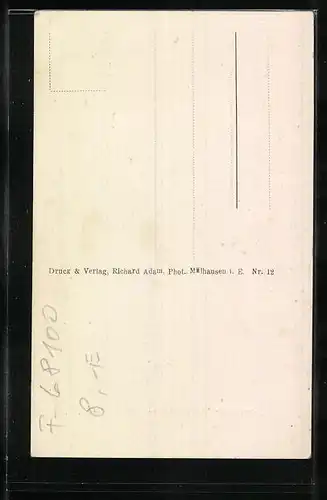 AK Mülhausen-Burtzweiler i. E., in Brand geschossenes Consumgeschäft 1914