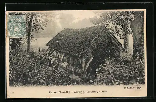 AK Pezou, Lavoir de Chicheray, Allée