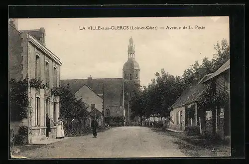 AK La Ville-aux-Clercs, Avenue de la Poste