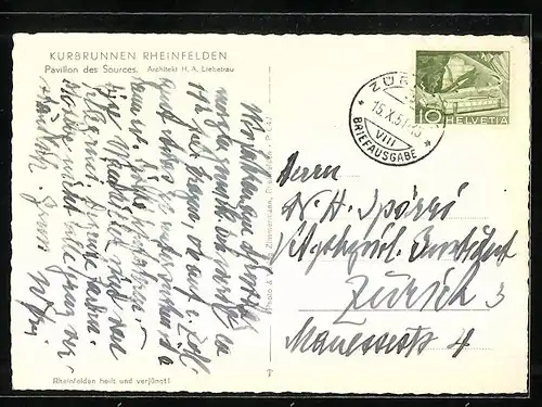 AK Rheinfelden, Kurbrunnen, Pavillon des Sources