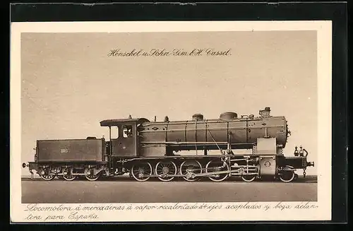 AK Eisenbahn Henschel u. Sohn, Cassel, Locomotora Espagna
