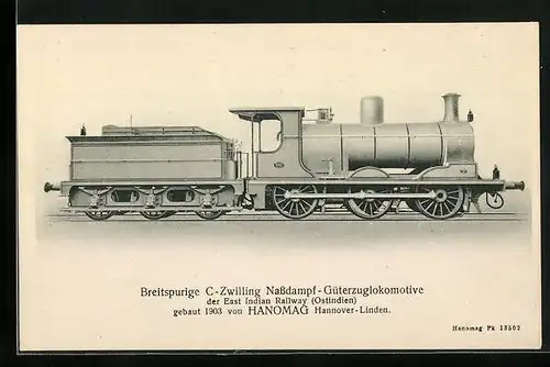 AK Breitspurige C-Zwilling Nassdampf-Güterzuglokomotive des East Indian Railway, Ostindien