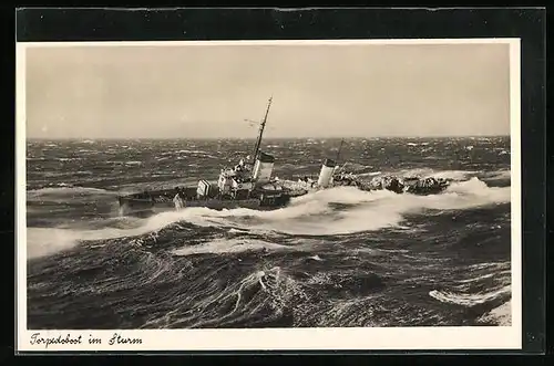 AK Torpedoboot im Sturm