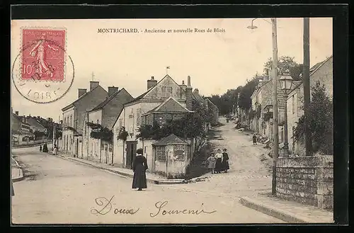 AK Montrichard, Ancienne et nouvelle Rues de Blois