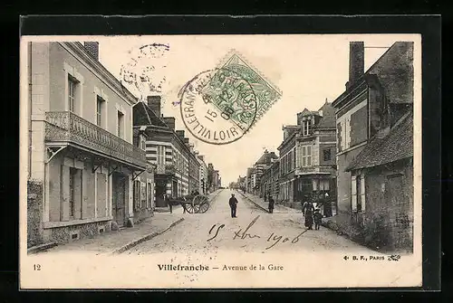 AK Villefranche, Avenue de la Gare