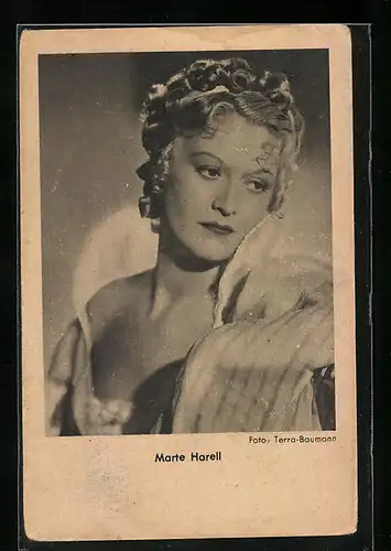 AK Schauspielerin Marte Harell mit blonden Locken