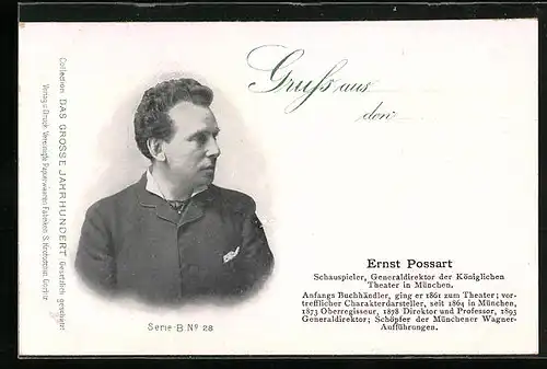 AK Schauspieler Ernst Possart, Generaldirektor der Königlichen Theater in München