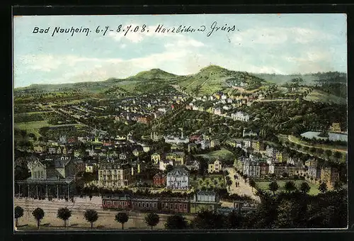 AK Bad Nauheim, Totalansicht aus der Vogelschau