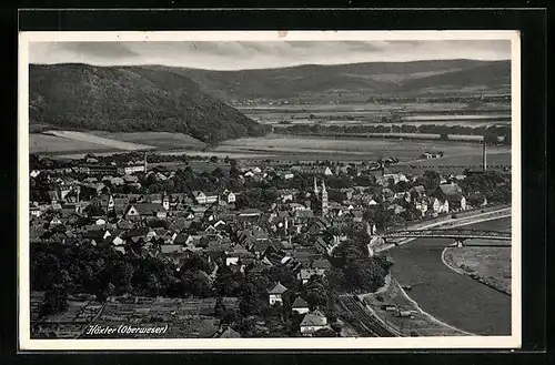 AK Höxter (Oberweser), Totalansicht aus der Vogelschau