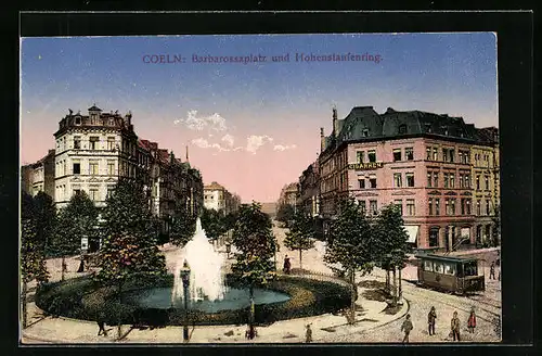 AK Köln-Neustadt, Barbarossaplatz und Hohenstaufenring