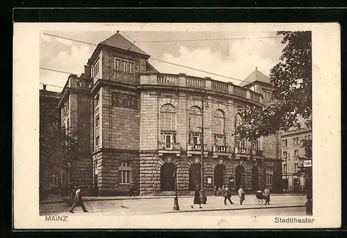 AK Mainz a. Rh., Stadttheater