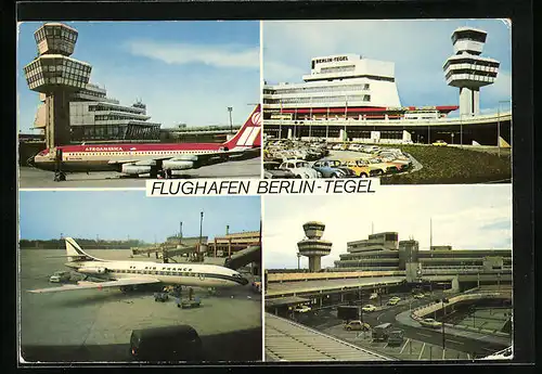 AK Berlin-Tegel, Vier Ansichten vom Flughafen