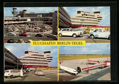 AK Berlin-Tegel, Vier Ansichten vom Flughafen
