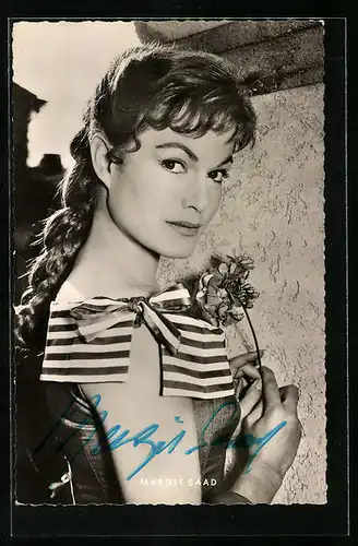 AK Schauspielerin Margit Saad in dem Film Ein Stück vom Himmel, Autograph
