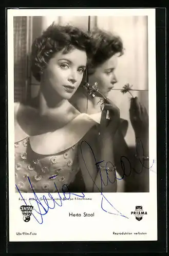 AK Schauspielerin Herta Staal in dem Film Die Schützenliesl, Autograph