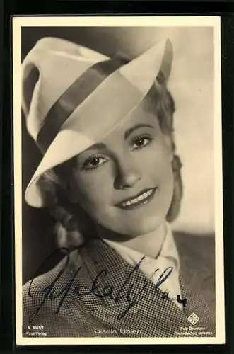 AK Schauspielerin Gisela Uhlen im Kostüm einer Filmrolle, Autograph