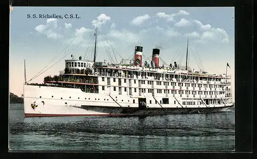 AK Passagierschiff S. S. Richelieu bei der Hafeneinfahrt